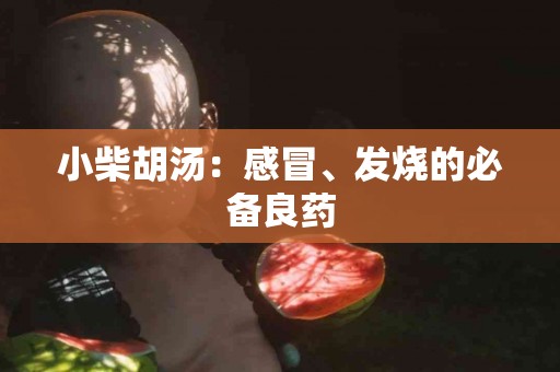 小柴胡汤：感冒、发烧的必备良药